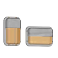 Modern Outdoor Wall Lights with Metallic Silver Housing and Amber Striped Lampshades