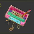 Vibrant Mixtape Cassette Tape With Pencil And Creative Retro Audio Equipment Design
