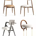 Modern Stylish Dining Chairs With Wooden Legs And Various Upholstered Seats In Unique Back Designs