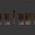 Dark Wooden Boards With Natural Texture Wood Grain In Six Different Shapes On White Background