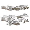 White Paper Folded Decorative Ornament Set With Various Shapes For Home Decor