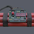 Red Dynamite Bundles Tied Together With Electronic Timer Circuit Boards And Digital 3d model