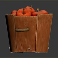 Practical Home Living Supplies Wooden Bucket With Fresh Red Apples