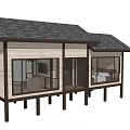 Detached Villa Featuring Wooden Exterior Black Roof Stilted Design Large Windows And Cozy Living Room