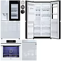 Modern Black Kitchen Appliances With Refrigerators Range Hoods Oven And Dishwasher For Home Kitchen