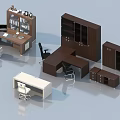 Modern Office Desks With Various Styles Wooden Design And Matching Chairs Cabinets