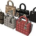 Trendy Designer Handbags With Various Colors Embroidered Details Quilted Patterns And Metal Hardware