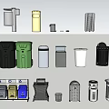 Modern trash can trash can ashtray household public trash can 3d model