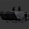 Two Metallic Sci Fi Vehicles With Detailed Surface And Top Mounted Devices