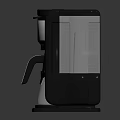 Modern Sleek Black Coffee Maker With Digital Display Transparent Water Tank And Control Buttons
