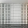 White Glass Block Wall Design In Modern Interior Space With Transparent Texture And Clean Lines