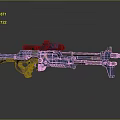 Futuristic Blue Sci Fi Sniper Rifle With Tactical Scope And Mechanical Design Details