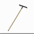 Heavy Duty Garden Rake With Wooden Handle And Metal Tines For Outdoor Tasks