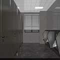 Modern Public Toilet Entrance Design Featuring Male Female Signs Glass Doors And Metal Frames