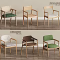 Designer Single Chairs With Various Colors Wooden Frames And Fabric Seats