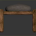 Cozy Rustic Wooden Single Bed Frame With Brown Mattress And Gray Pillow