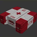 Red And White Essential Household First Aid Box With Red Cross Symbol Design