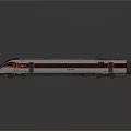 Modern High Speed Train With Aerodynamic Front White Red Exterior And Passenger Windows