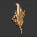 Golden Game Movie Character Statue in Dynamic Flying Pose With Flowing Cape And Outstretched Arm