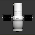 Detailed 3D Rendered Satellite With Solar Panels And Metallic Cylindrical Body Structure