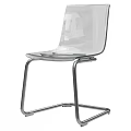 Transparent Outdoor Chair With Metal Frame Modern Minimalist Design For Patio Garden