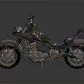 Rugged Camouflage Off Road Motorcycle With Large Tires Saddlebag And Metal Parts