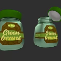 La Vies Green Beans In Glass Jars With Green Lids And Open Lid Design