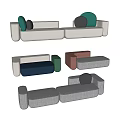 Versatile Modular Sofa Set In Modern Design With Colorful Modules And Soft Cushions