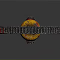 Yellow Hand Tool With Red Gear Wheel And Black Yellow Handle Design