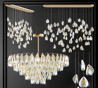 Modern crystal chandelier 3d model