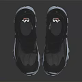 Black High Top Shoes with Mesh Upper White Rubber Sole and Adjustable Straps