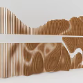 Elegant Modern Wooden Wall Decor With Wavy Striped Patterns And Texture 3d model