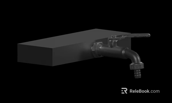 Modern Sleek Metal Faucet Design With Square Base And Single Handle 3d model 