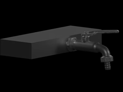 Modern Sleek Metal Faucet Design With Square Base And Single Handle 3d model