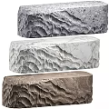Textured Decorative Stone Blocks With Wave Like Patterns In Various Colors 3d model