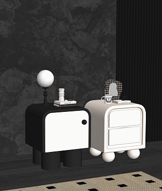 Bedside table lamp ornaments 3d model