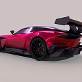 Red Sports Car With Large Rear Spoiler And Black Wheels Exterior
