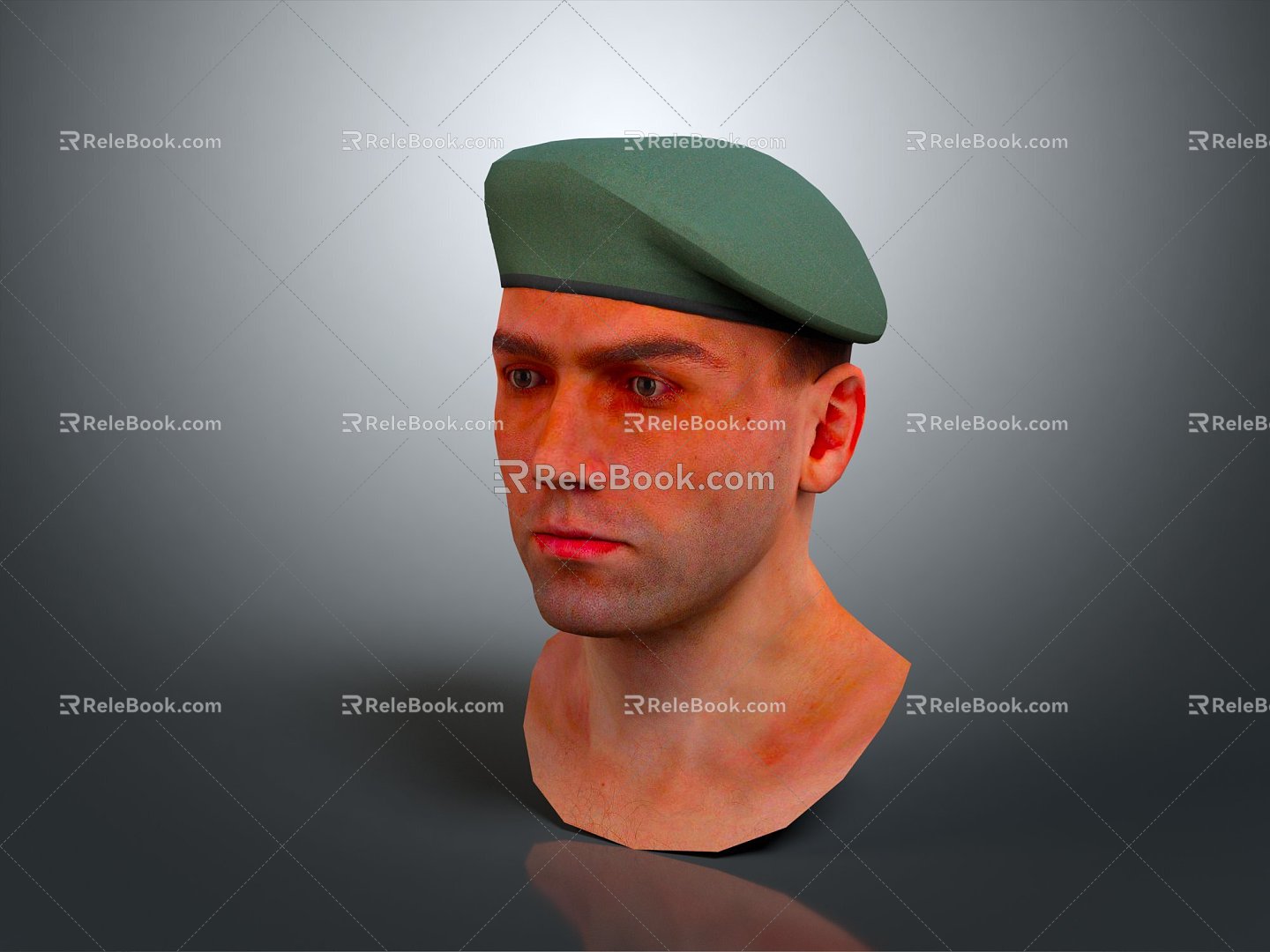 Modern Beret Infantry Portrait Brazilian Infantry Beret Man Portrait model