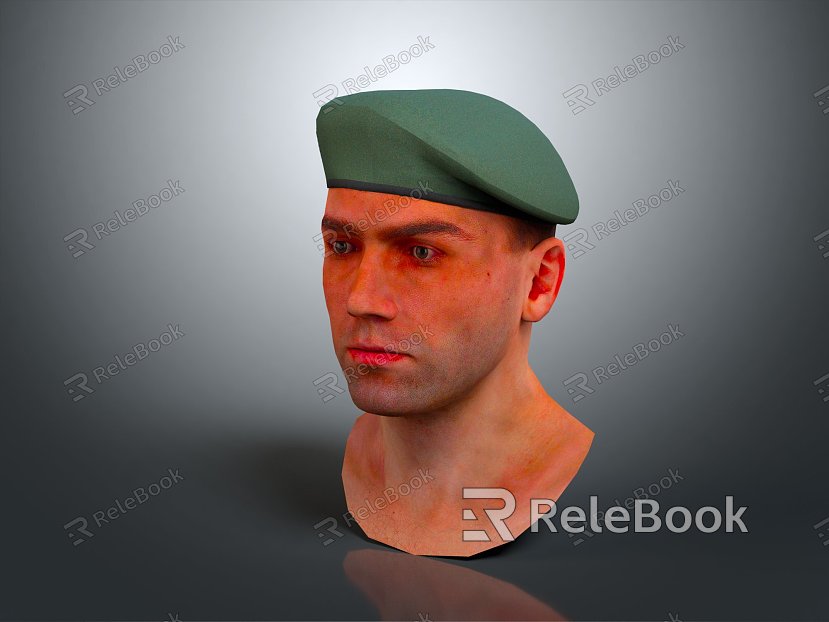 Modern Beret Infantry Portrait Brazilian Infantry Beret Man Portrait model