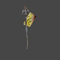 Rusty Metal Rod Weapon Alongside Worn Yellow DEAD END Sign With Red Arrow