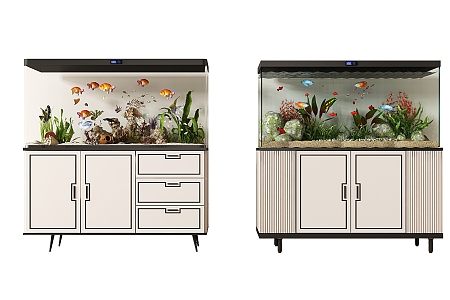 New Chinese Fish Tank Aquarium Entrance Cabinet 3d model