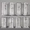 Modern Shower Sauna Glass Enclosures With Multiple Styles And Shower Systems 3d model