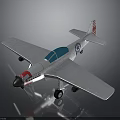 Aerospace Themed Airplane Model Featuring Silver Body Blue Cockpit Red Tail And Propeller