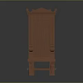 Classical Wooden Chair With Carved Design Decorative Armrests And Legs