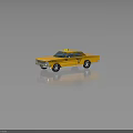 Shiny Vintage Yellow Taxi Model Car With Roof Sign And Body Text Details