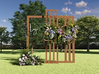 723 LP Niche Outdoor Welcome Scene Wedding 3d model