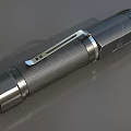 Black Metal Flashlight With Textured Grip And LED Bulb Design