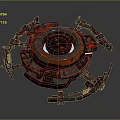 Futuristic Sci Fi Mechanical Device With Circular Structure And Glowing Metallic Accents 3d model