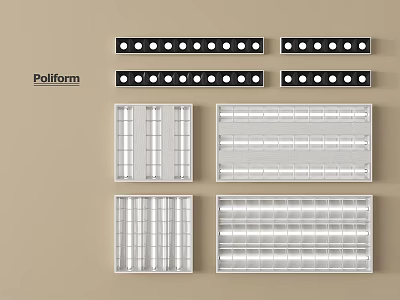 Modern Grille Lighting Fixtures with Diverse Grid Patterns and Design Styles 3d model