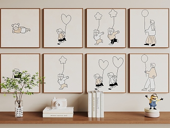 Modern Children's Hanging Paintings 3d model